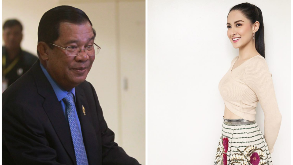 Hun Sen (left) and Marian Rivera (right. Photo from ABS-CBN News and @marianrivera Instagram respectively. 