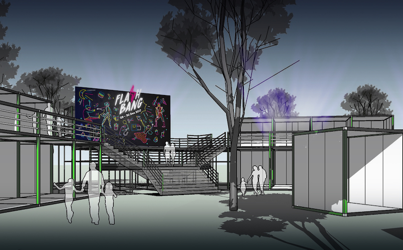 An artist impression of the performance stage at Flashbang. Photo: Flashbang