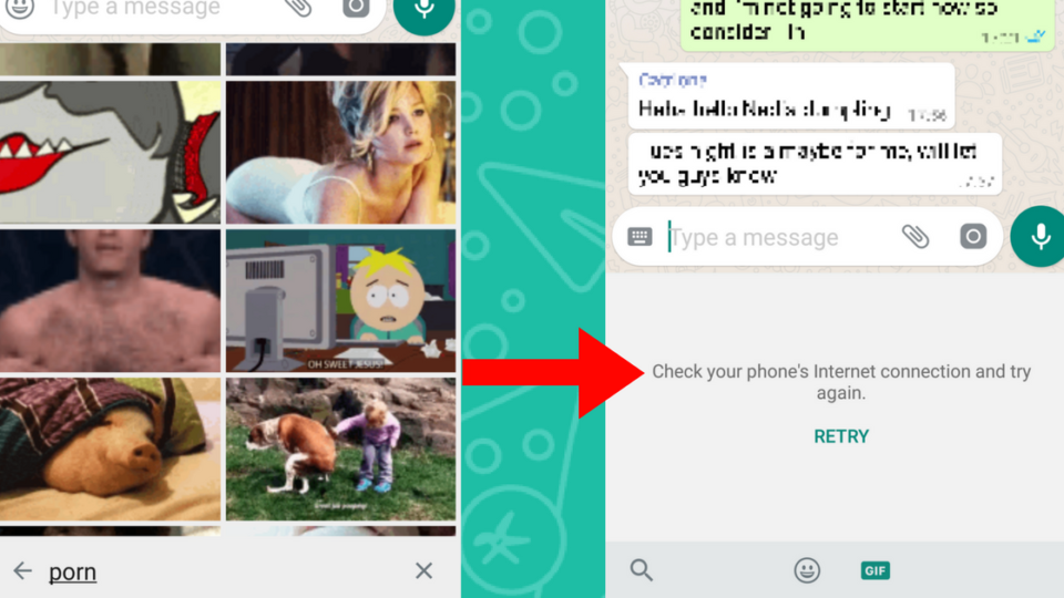 Before and after the Indonesian government blocked Tenor, effectively disabling Whatsapps GIF feature. 