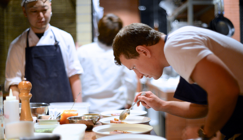 Plating in action. Photo: Michael Bandassak