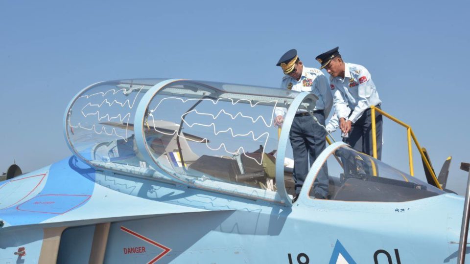 Senior General Min Aung Hlaing commissions a Yak-130 into service on December 15, 2017. Photo: Office of the Commander-in-Chief