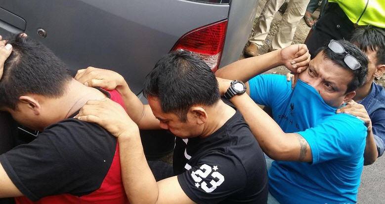 Suspects arrested after testing positive for drug use at MG International nightclub in West Jakarta on Dec 17, 2017. Photo: Polda Metro Jaya Dot Info / Facebook