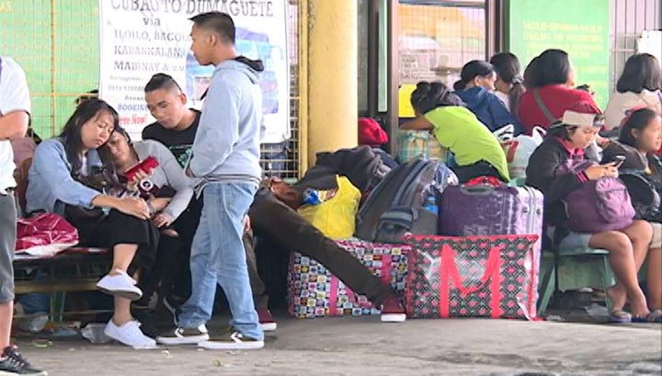 Stranded passengers in the province of Bacolod in Visayas. ABSCBN NEWS