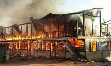This Bago Region charity school burned down on December 5, 2017. Photo: Maung Maung