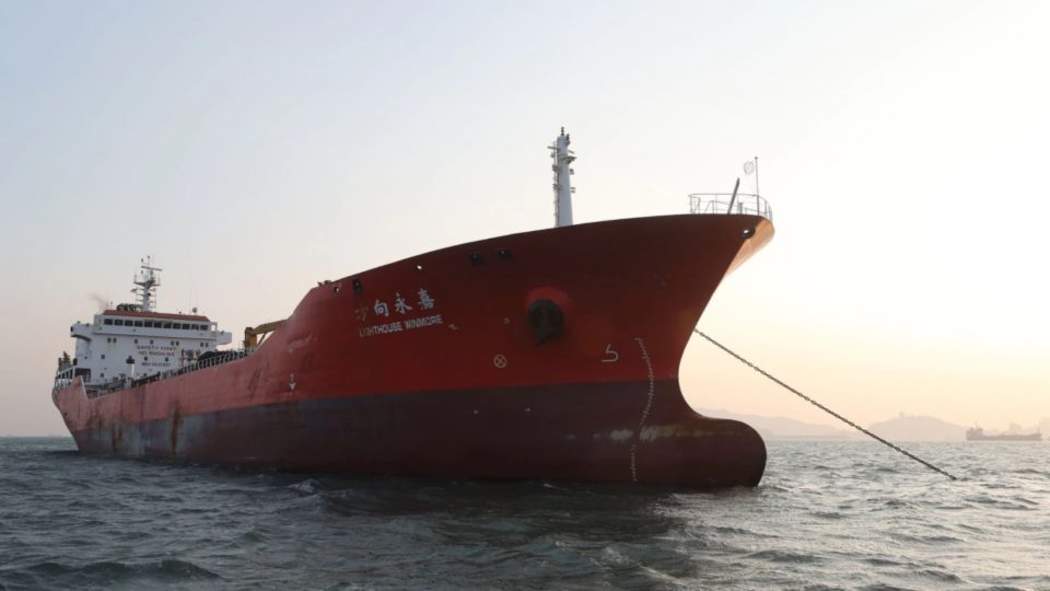 The Lighthouse Winmore, chartered by Taiwanese company Billions Bunker Group Corp., is seen at sea off South Korea’s Yeosu port on December 29, 2017. AFP PHOTO