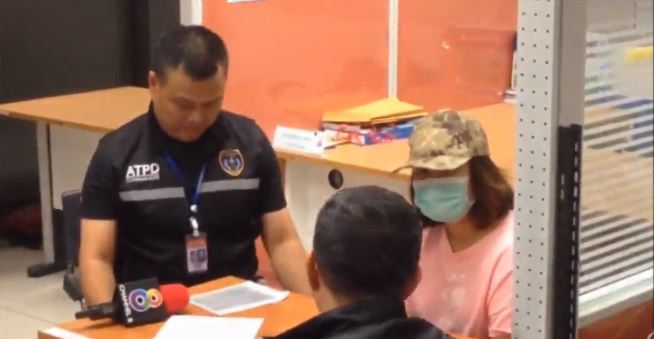 Screenshot of video from the suspect’s arrest. Video: Khaosod English. 