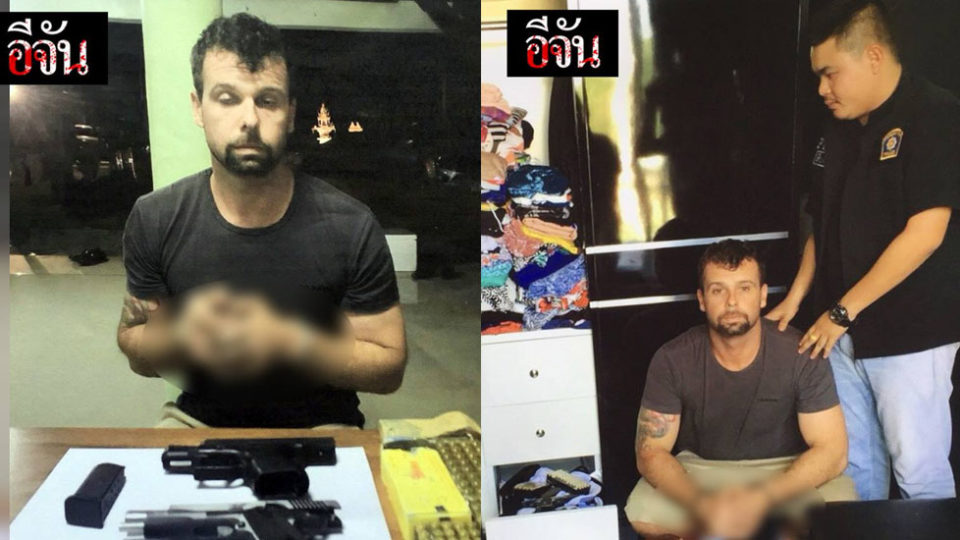 Australian Hells Angels member Luke Joshua Cook was arrested in Bangkok on Saturday. Photos: Facebook page Ejan