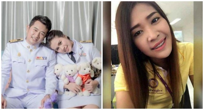 The couple, left. The young lover, right. Photos: Social media. 