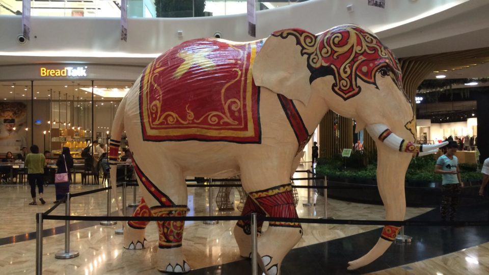 A papier-mâché elephant statue in the Junction City mall. Photo: Gurveena Ghataure