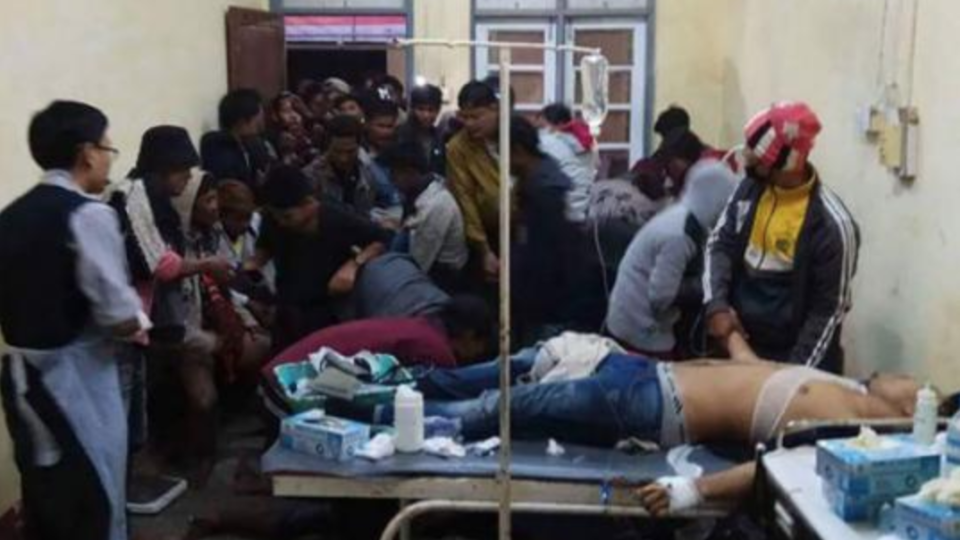 Mrauk U massacre victims receive treatment. Photo: Twitter