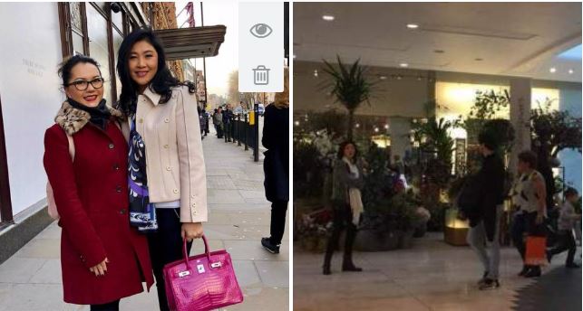 Leaked viral photos that show the former PM with a “fan” on a UK street (left) and in a West London mall (right).