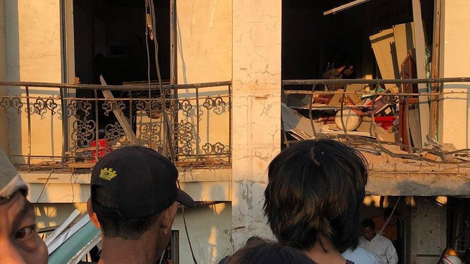 The aftermath of the Lashio bombing on Feb. 21, 2018. Photo: Katrina Nazia Khan / Facebook