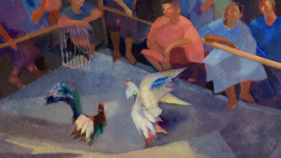 ‘Combat de coqs” by Geneviève Couteau.