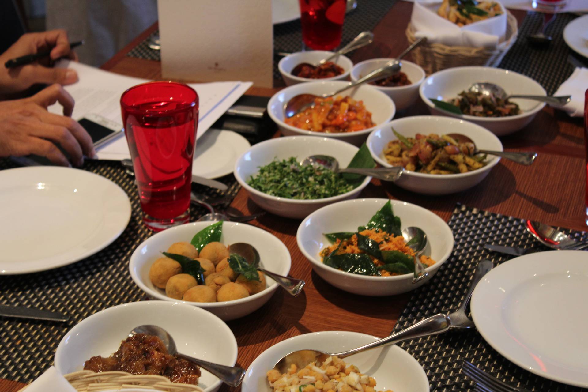 Sri Lankan Nights" salad and sambol course