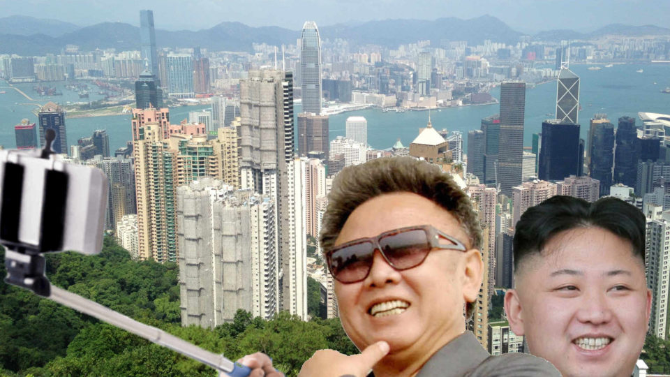 Brazilian-born youngster Josef Pwag and his also Brazilian-born father Ijong Tchoi enjoying the sights around Hong Kong.