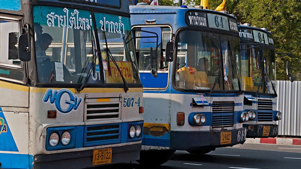 File photo of buses in Bangkok. 