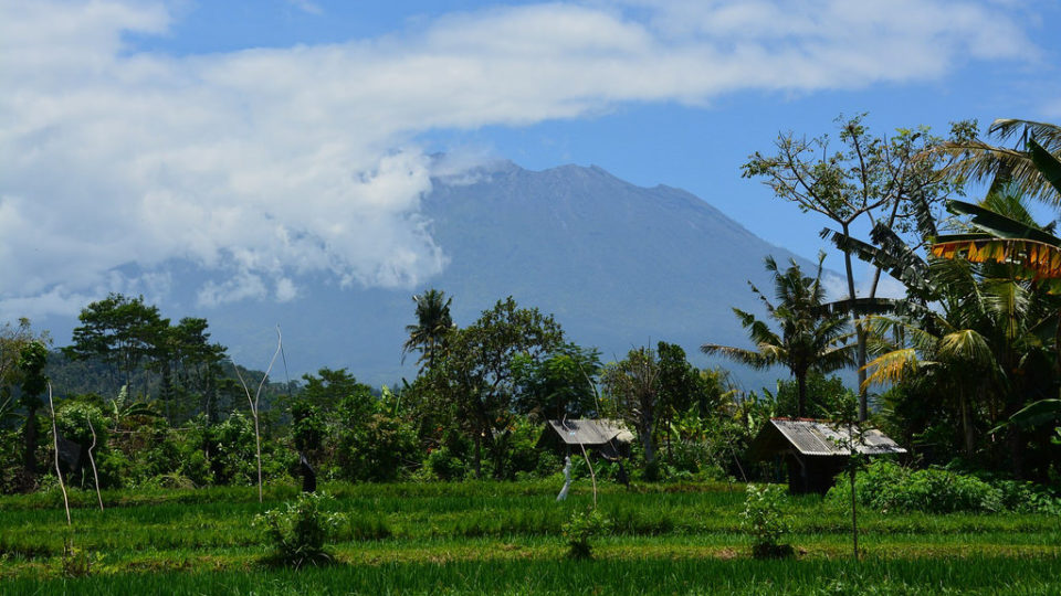 Mount Agung, located in Bali’s Karangasem regency, about 75 kilometers from the tourist hub of Kuta. Photo: Flickr