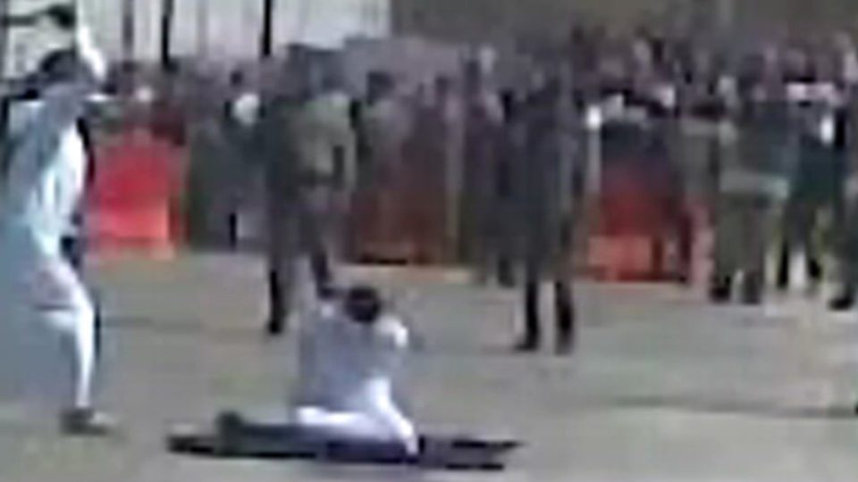 Photo of the moment before a beheading in  Saudi Arabia. Photo: Amnesty International handout