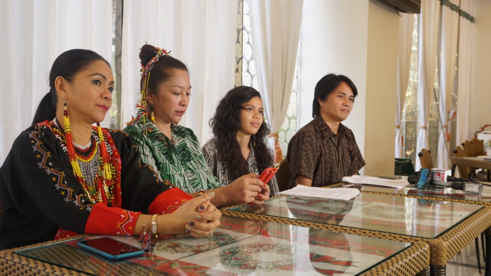 Representatives from the Indigenous People’s sector (From left to right) Bae Bayang Barrios , Bae Limpayen Sibug, Melissa Claire Icdang Barrera, Melchor Umpan Bayawan. Photo by Ryan Macasero/Coconuts Manila
