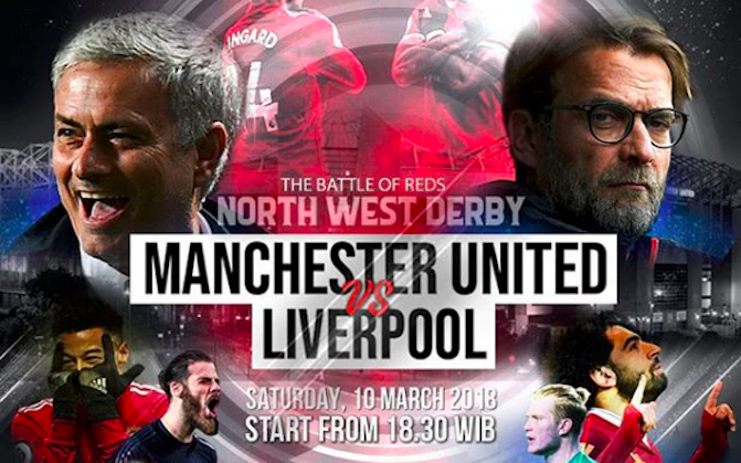 A poster for the big screen viewing event for Manchester United v Liverpool at a mall in Indonesia. Photo: Instagram