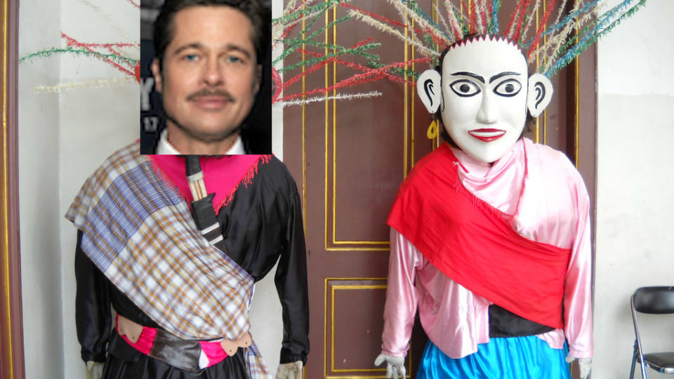 A Coconuts imagining of a Brad Pitt ondel-ondel.