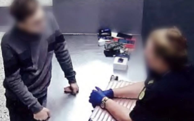 Image of the Malaysian passenger being questioned via ABF Facebook