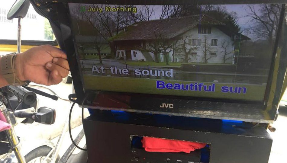 A Philippine tricycle with karaoke. (Photo from ABS-CBN News)