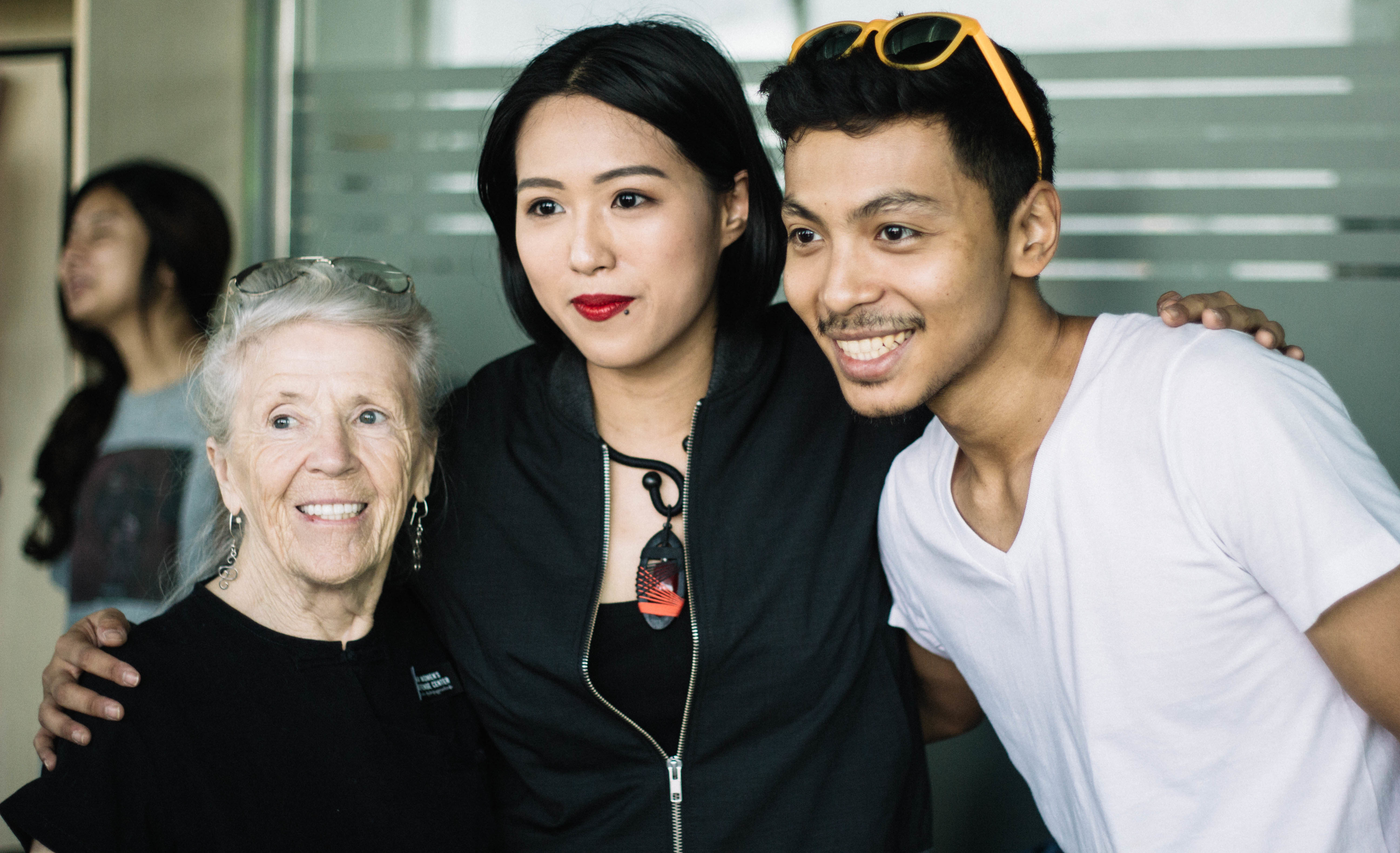 Evelyn Yu Yu Swe poses with guests at the Myanmar Women’s Self-Defense Center’s two-year anniversary celebration in Yangon on Feb. 25, 2018. Photo Supplied.