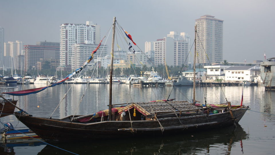 A replica of a Balangay as seen docked at the Cultural Center of the Philippines in Manila. PHOTO: AJCHACON/Wikipedia