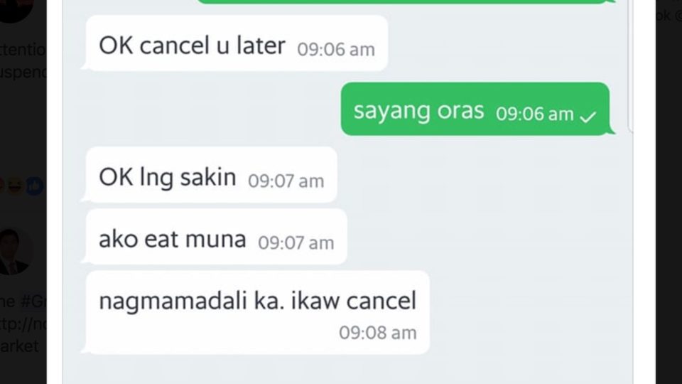 A GrabCar driver refuses to cancel the ride on a timely manner as posted by Facebook user Karl Hui. PHOTO: Karl Hui/Facebook