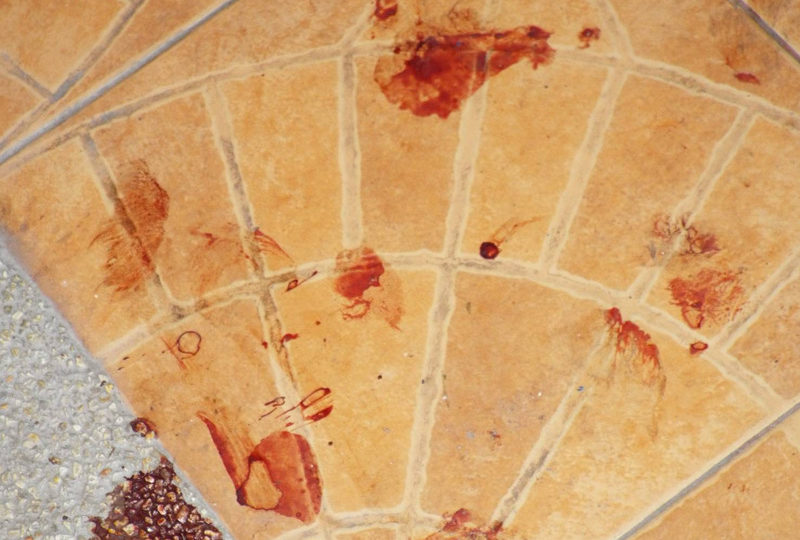 Bloody footprints at the scene. Photos: The Phuket News