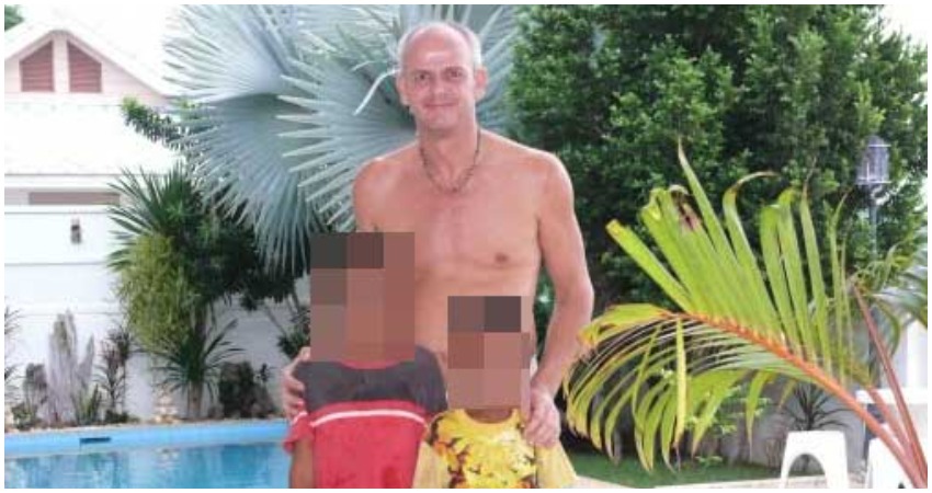 A 2013 photo from Klunder’s now-deleted social media profile shows the offender with two boys by his swimming pool.
