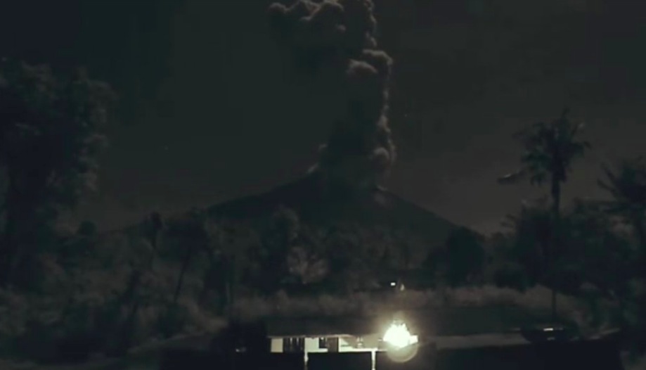 Mount Agung erupting on April 30, 2018. Photo via Sutopo Purwo Nugroho/BNPB