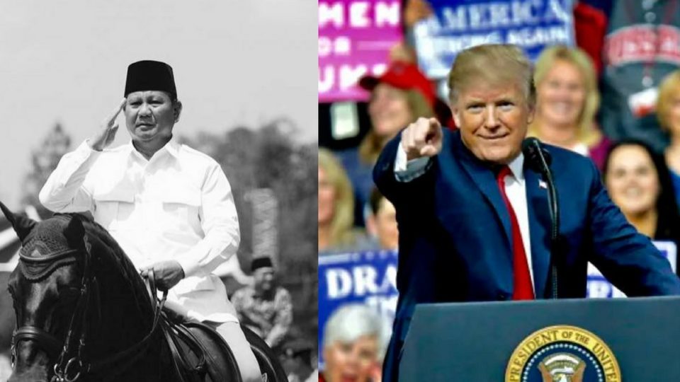 Left: Gerindra chairman Prabowo Subianto. Right: US President Donald Trump. Photos: @prabowo / @realdonaldtrump / Instagram