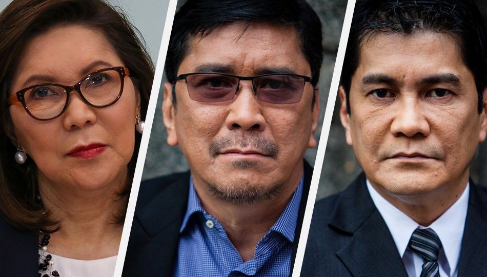 Wanda Teo (left), Ben Tulfo (center), and Erwin Tulfo (right). (Photo from ABS-CBN News.) 