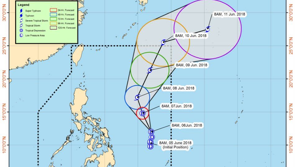Path of tropical depression Domeng. Photo via ABS-CBN.