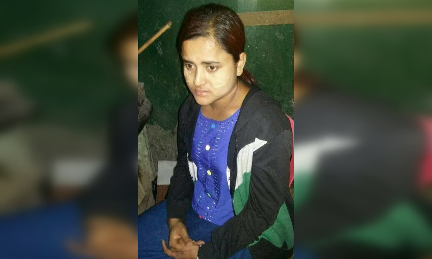 Kaman teacher Ma Hla Phyu after her arrest in Taungup Township, Rakhine State, on May 23, 2018. 