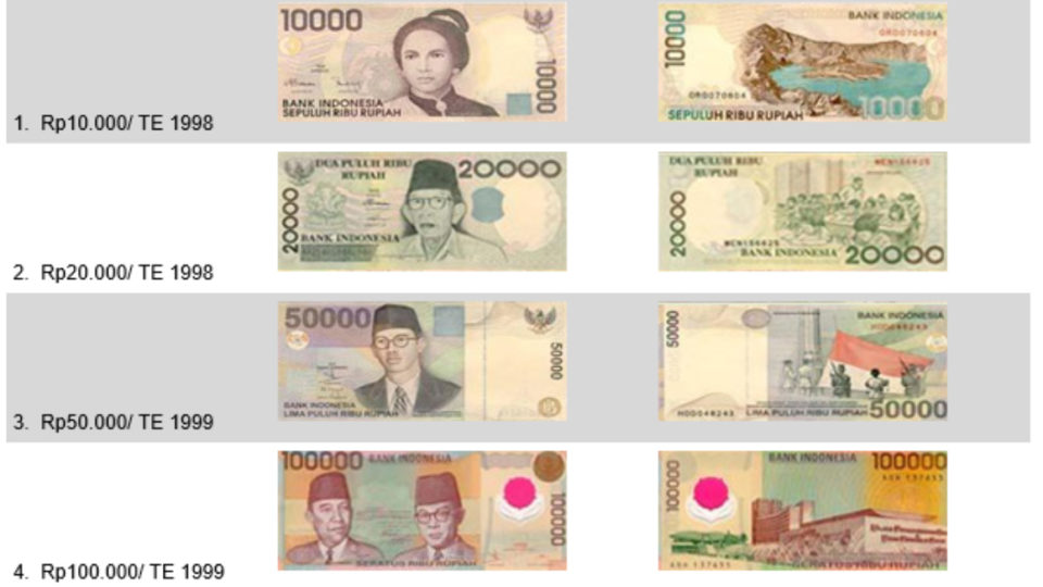 Old rupiah bank notes being pulled from circulation by the end of 2018. Photo: Bank Indonesia