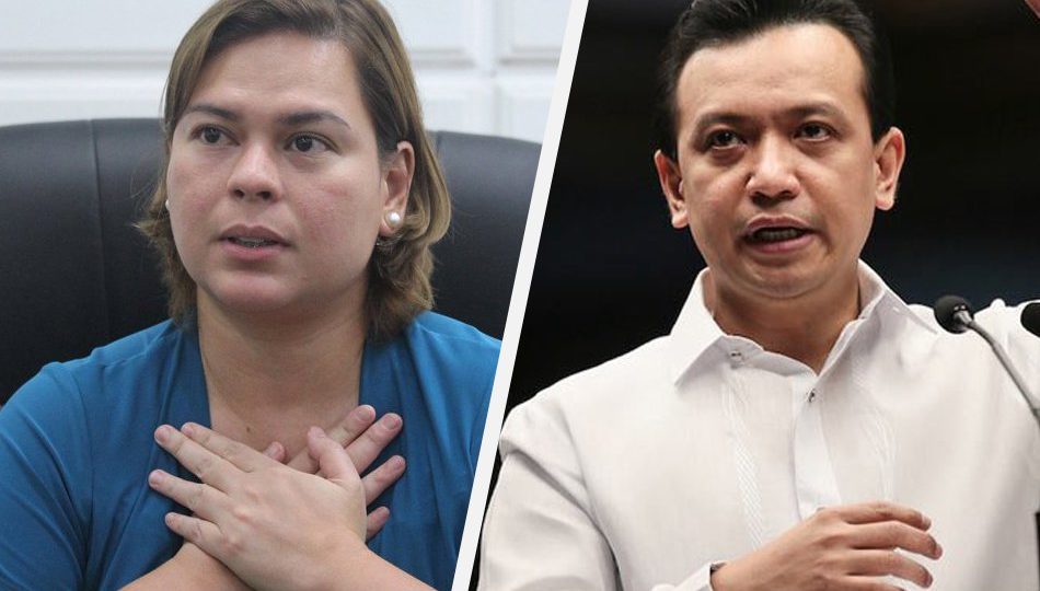 Davao City Mayor Sara Duterte and Senator Antonio Trillanes IV. Photo via ABS-CBN News.