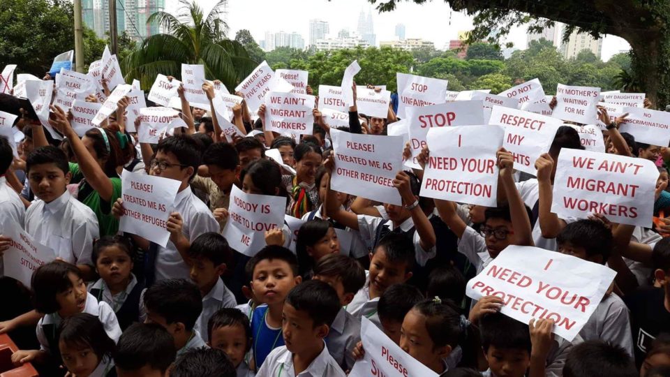 Chin refugees in Kuala Lumpur protest against UNHCR’s decision to end their refugee status on June 29, 2018. Photo: Alliance of Chin Refugees