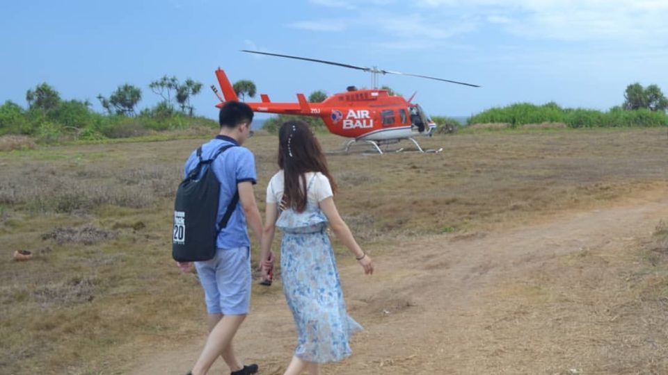 When you can’t boat it, take the chopper. Photo: Bali Air