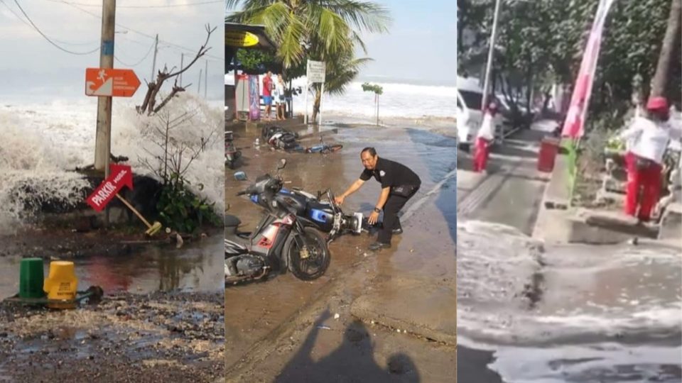 High tides in Bali on July 25, 2018.