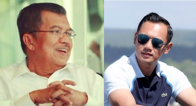 Jusuf Kalla (left) and Agus Harimurti Yudhoyono.