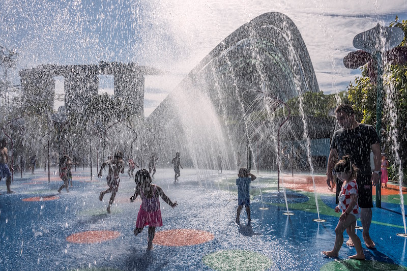 The single father captured this beautiful moment of his daughter running to him on a hot summer day at a water park. Photo: Partha Pratim Roy