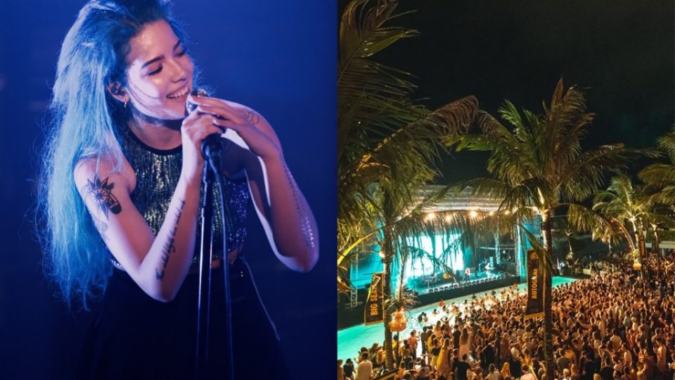 Left: Halsey in 2015. Justin Higuchi/Wikimedia Commons. Right: Sunny Side Up Festival 