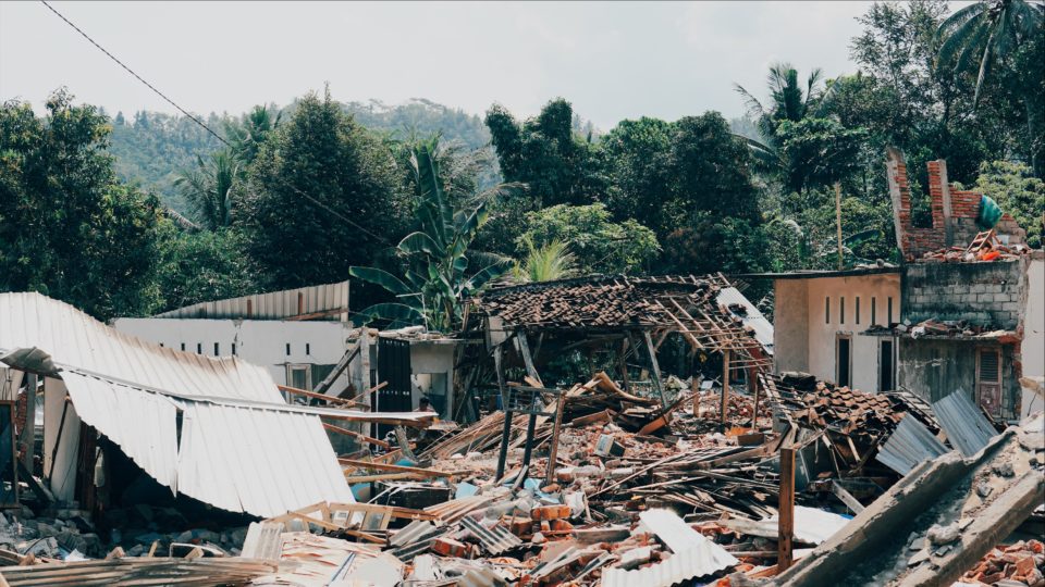 A devastated village in Gunung Sari, West Lombok. Photo: Coconuts Bali