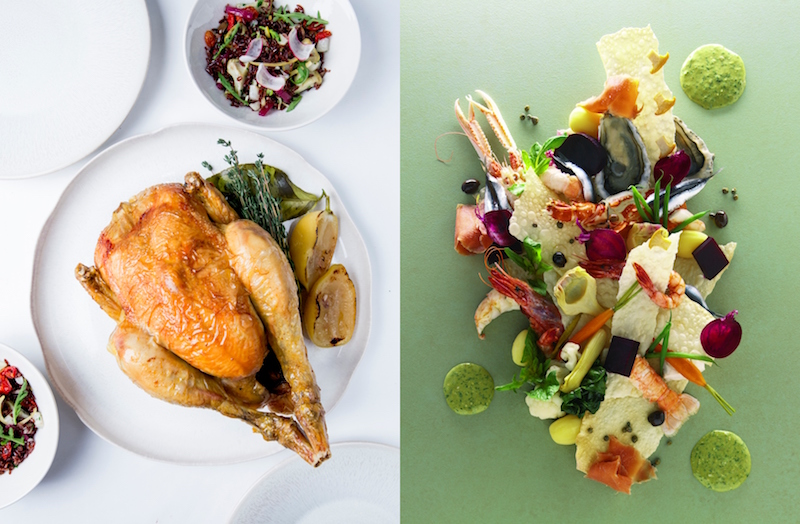 Dishes by Alain Ducasse. Photo: Raffles Singapore