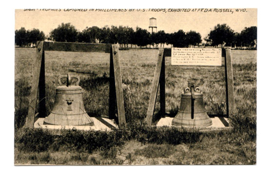 Two Balangiga bells exhibited at Fort D.A. Russel, now F. E. Warren Air Force Base | PHOTO: Wikipedia