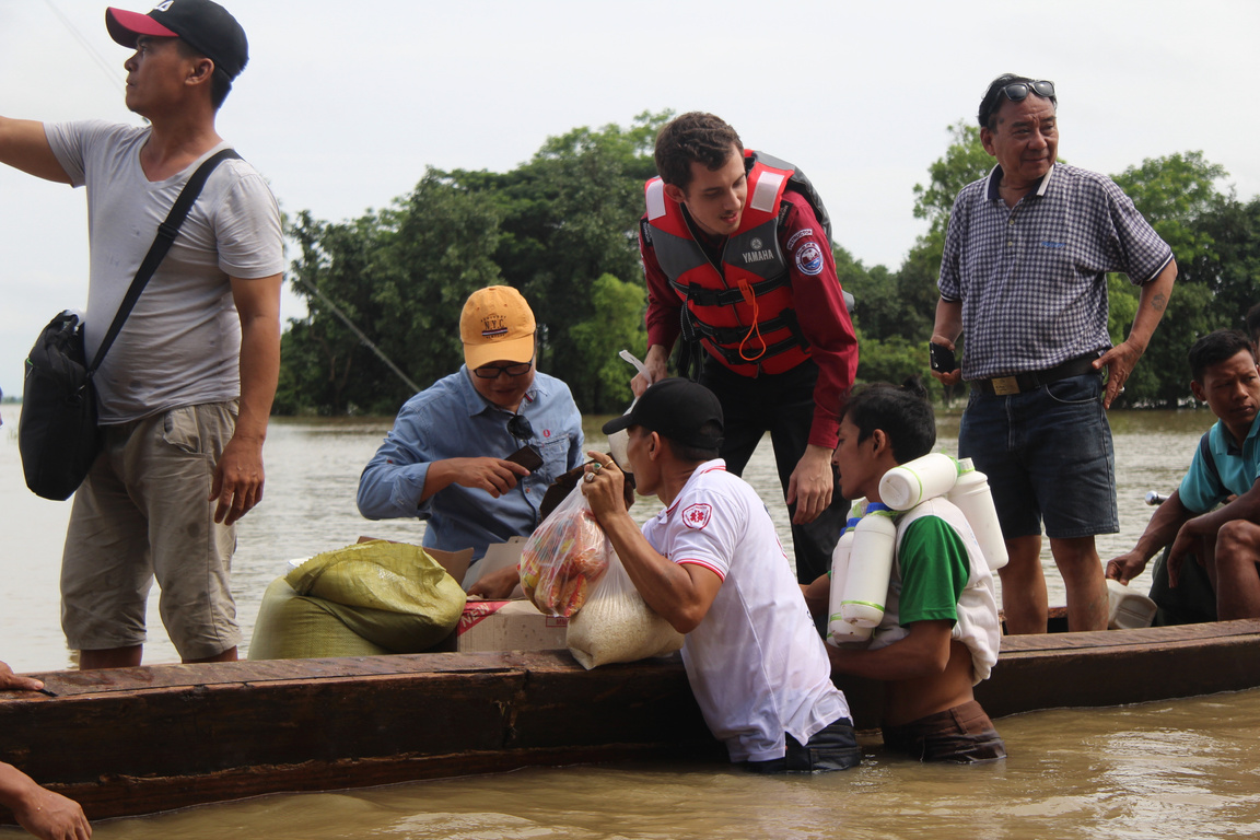 charity organizations deliver food and other supplies