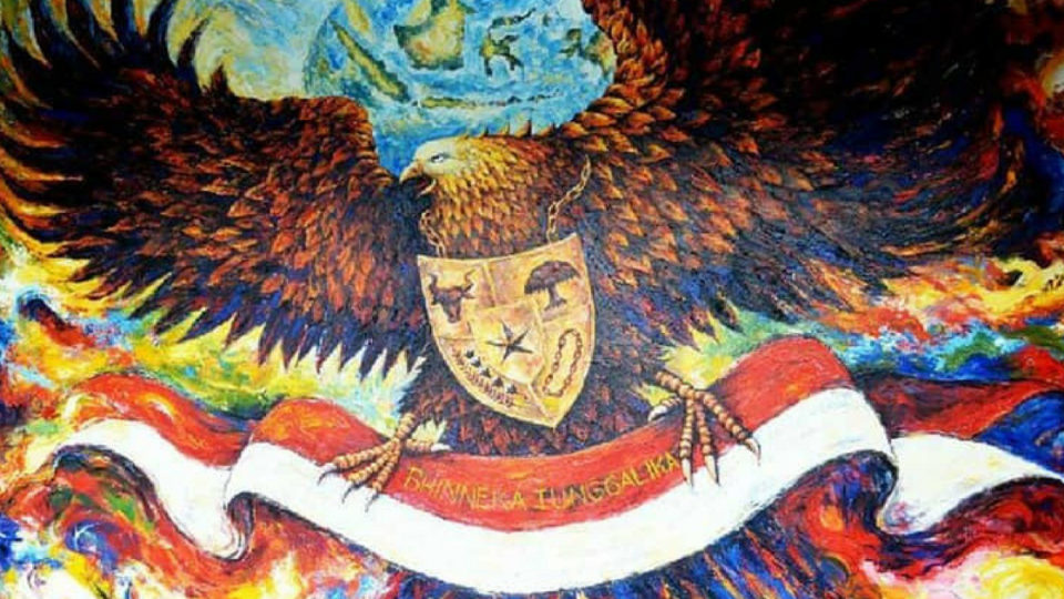 One of the paintings from the Garuda Journey exhibition at Galeri Nasional (see below for details).